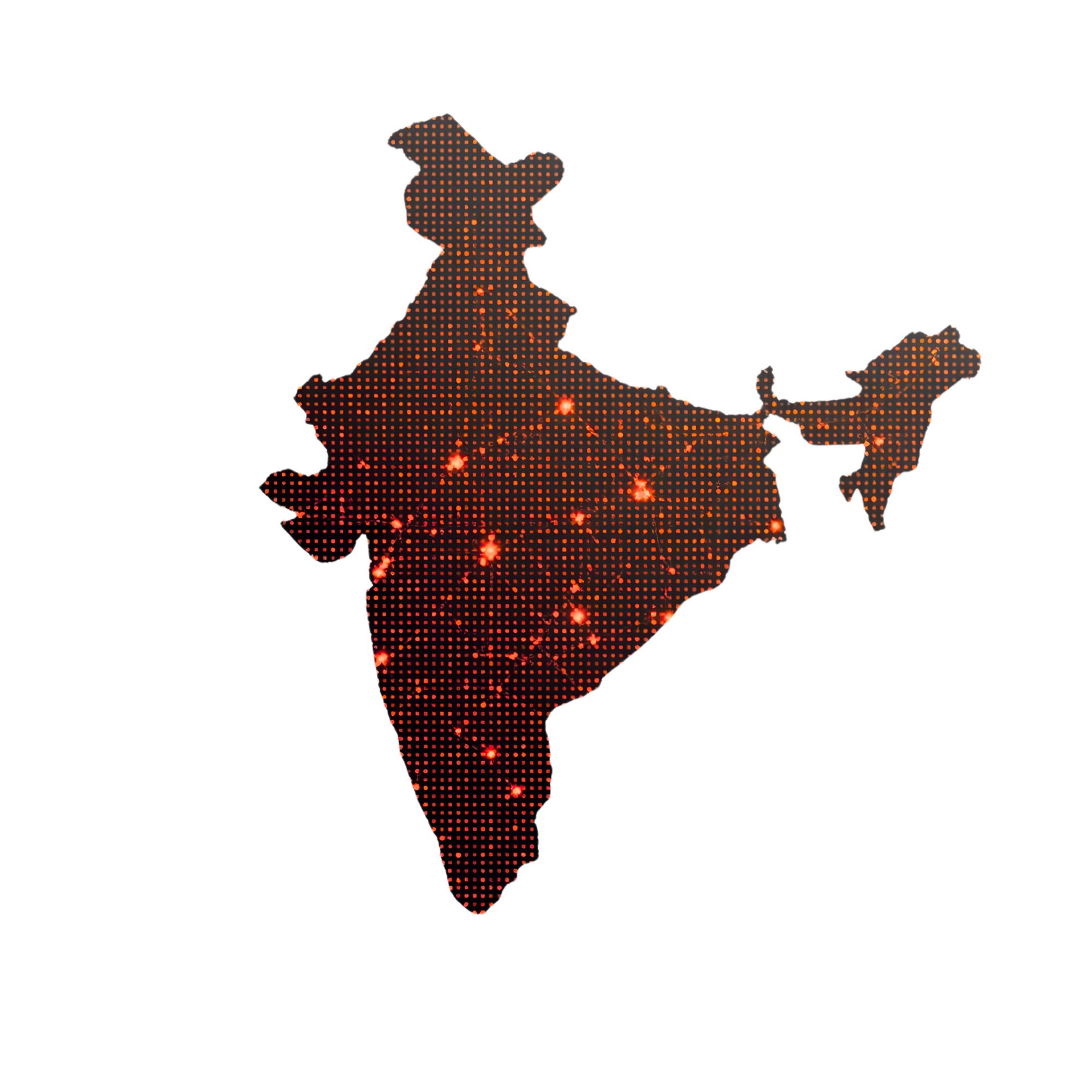 Map of India showing Swicar PIN code coverage